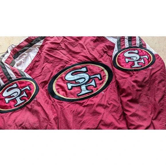 San Francisco 49ers 90s STARTER puffer Triple logo jacket L red NFL vintage